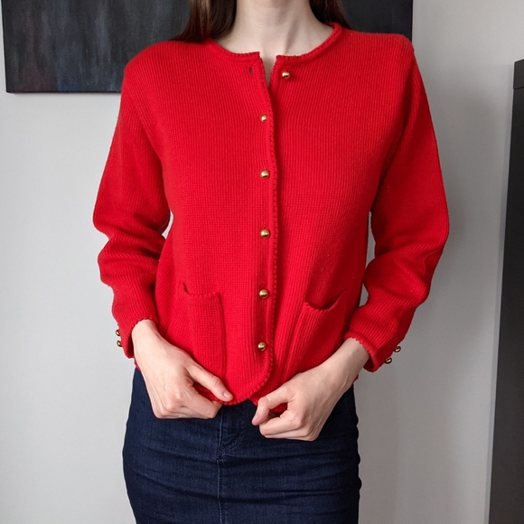 Vintage Red Cardigan - Picture 5 of 5